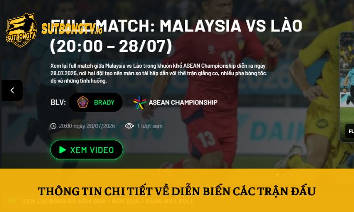 Kết quả bóng đá 3 Thông tin chi tiết về diễn biến các trận đấu